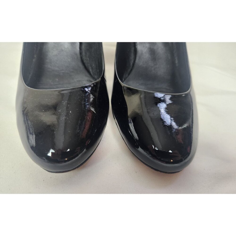 Cole Haan Women's Sz. 7B Black Patent Leather Round Toe Pumps - Picture 3 of 8